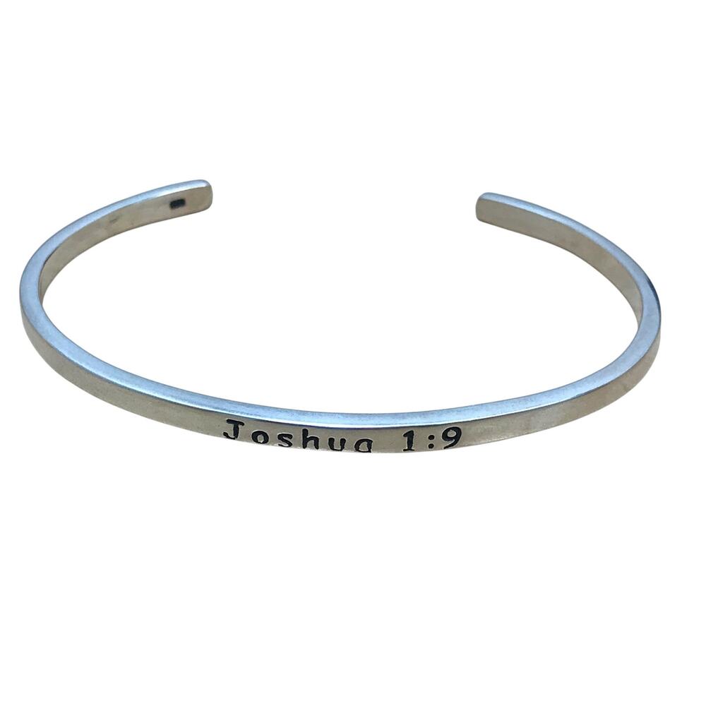 Sterling Silver Joshua 1:9 Do Not Be Afraid Religious Inspiration Quote Bracelet